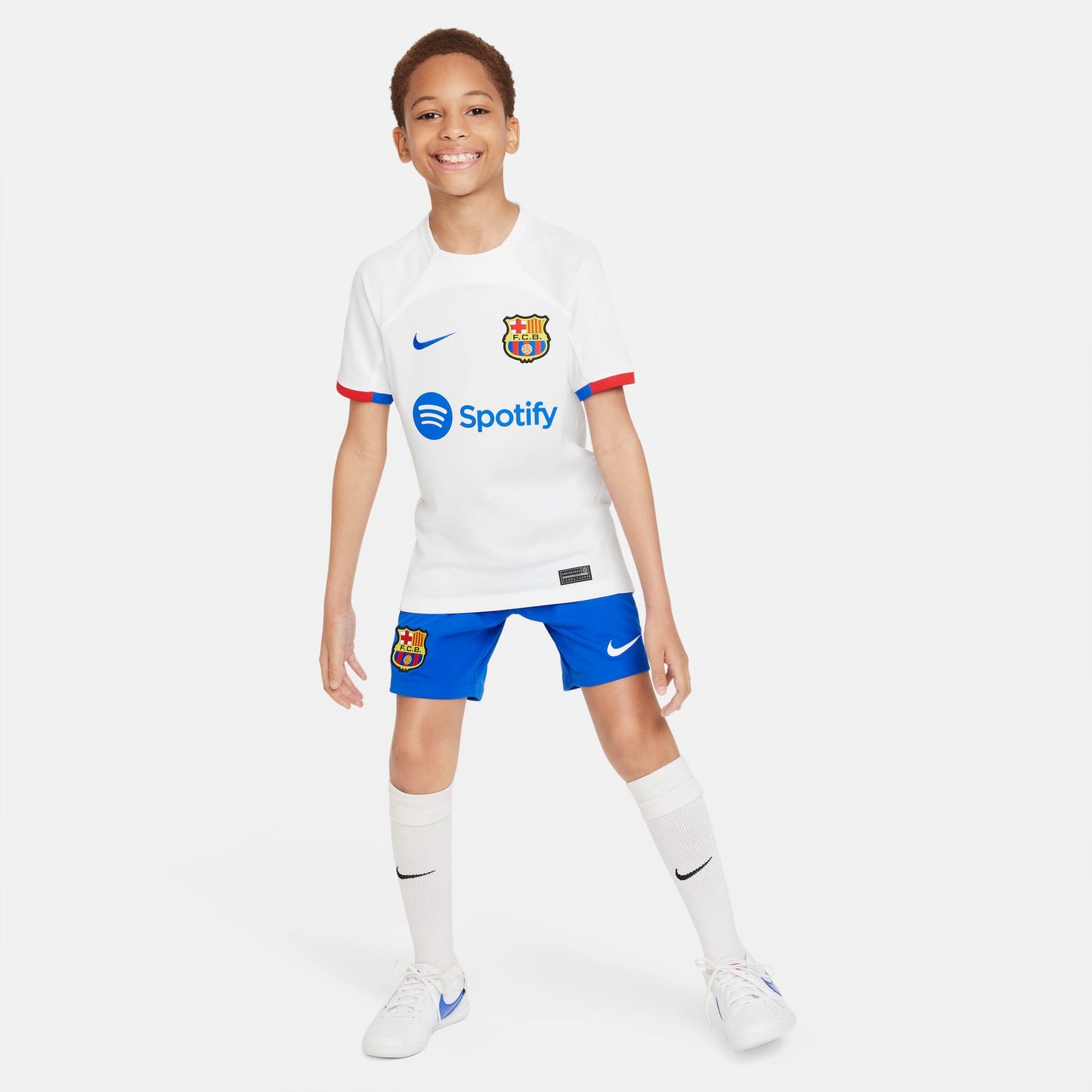 Nike FC Barcelona 23-24 Jr Away - White/Royal Blue/White