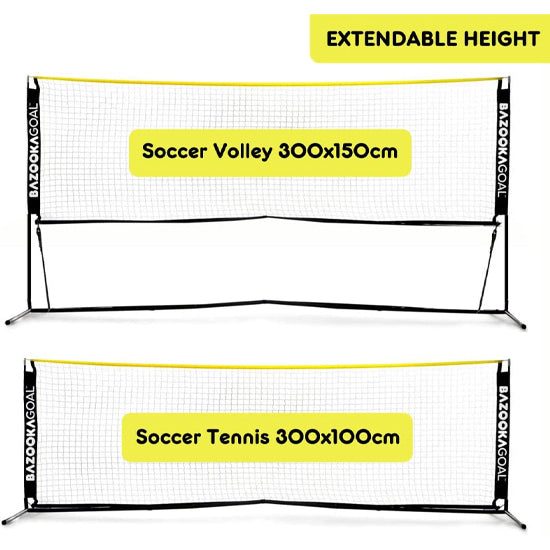 Bazooka-s Soccer Tennis Net 3m Extendable