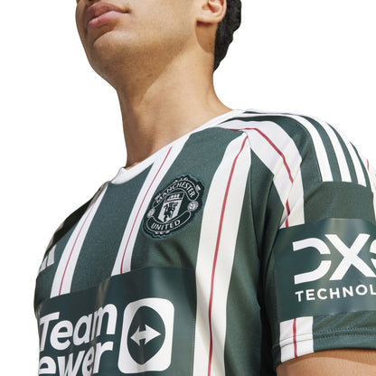 adidas Manchester United FC 23-24 Away - Green Night / Core White / Active Maroon