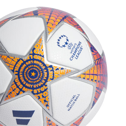 adidas Women's UCL 23/24 Pro Match Ball - White/Sliver/Pink