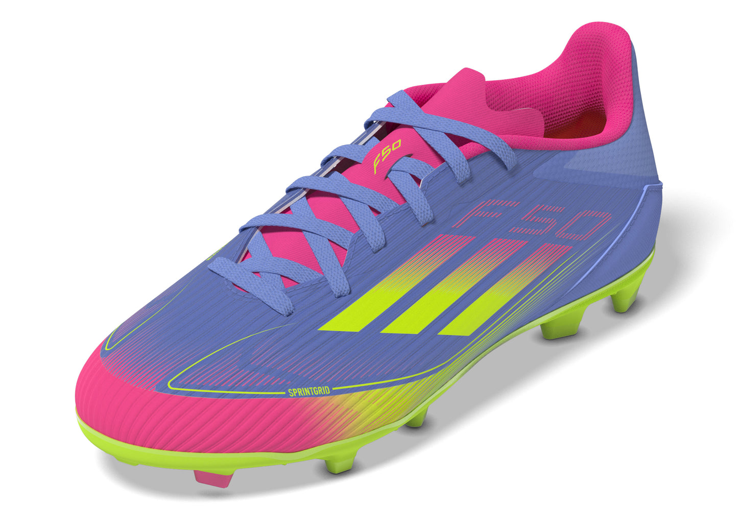 adidas F50 League Kids Multi-Ground - Blue Fusion / Lucid Lemon / Lucid Pink