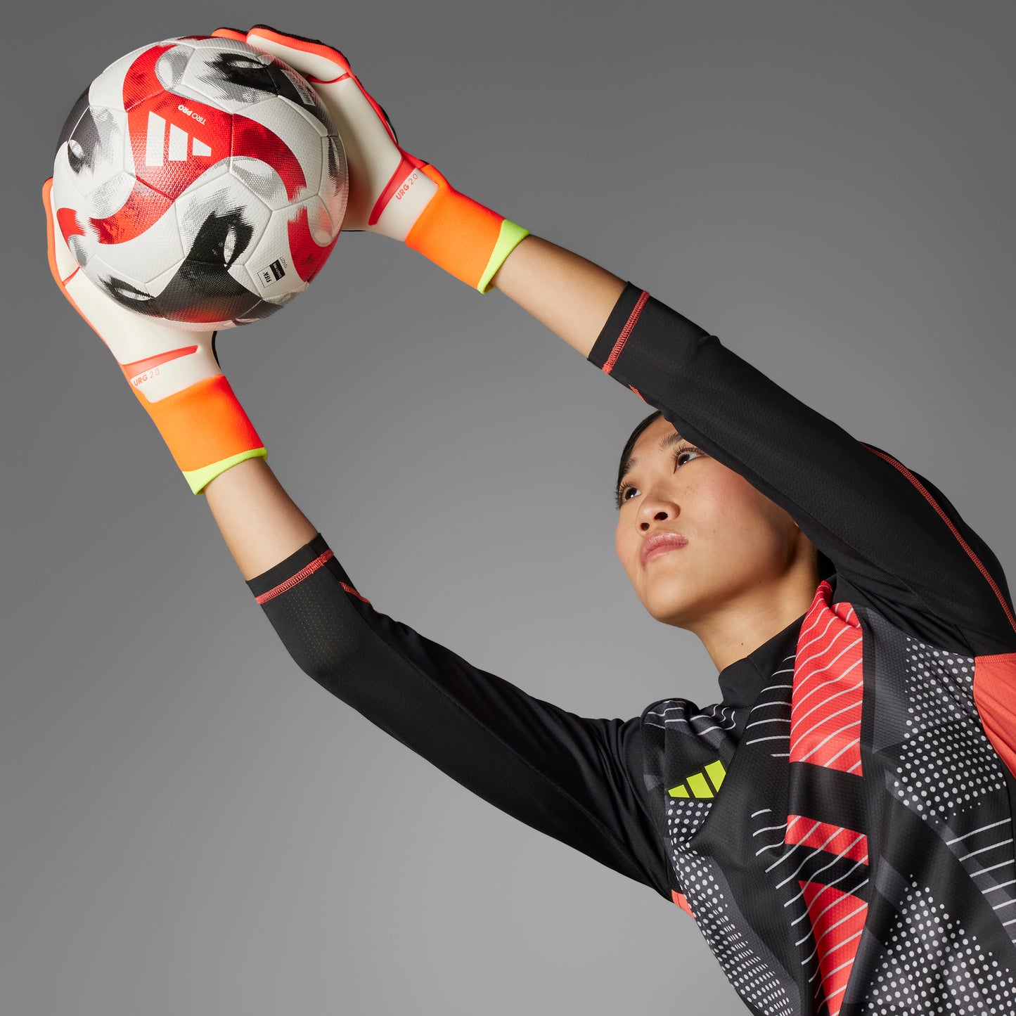 adidas Predator Pro Gloves - Black/Solar Red/Solar Yellow