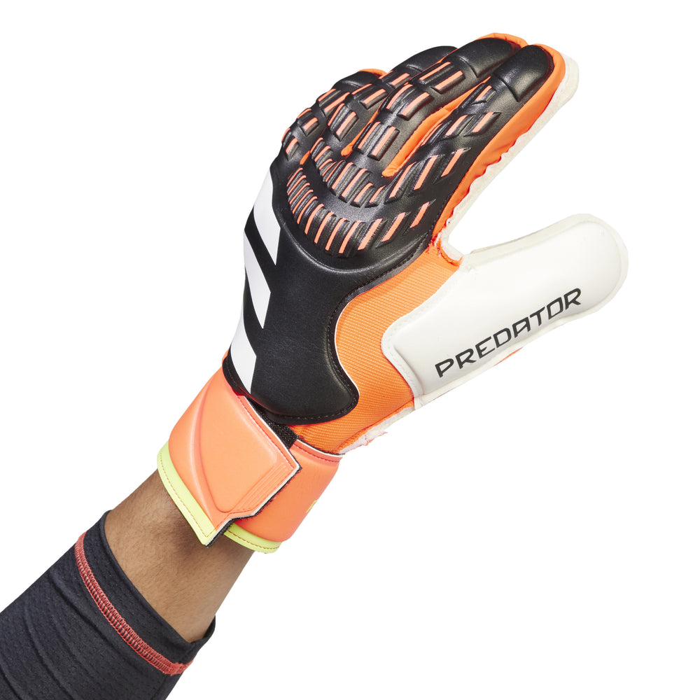 adidas Predator Match Fingersave Goalkeeper Gloves - Black/Solar Red/Solar Yellow