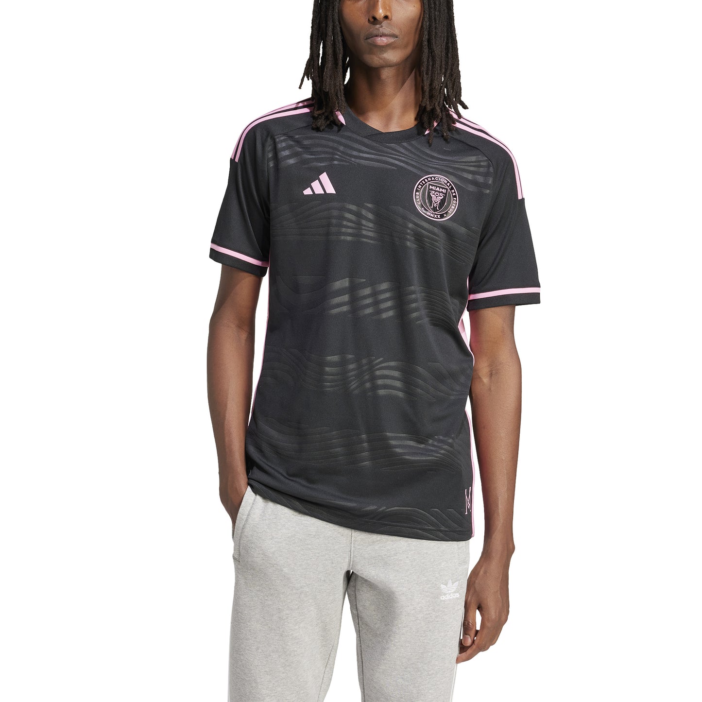 adidas Inter Miami CF 23-24 Away Authentic Jersey - Black/Pink