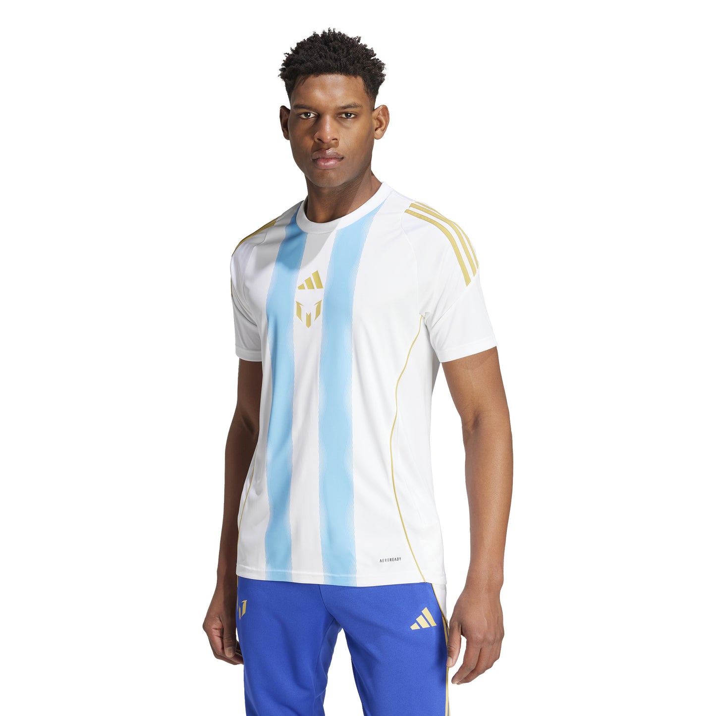 adidas Pitch 2 Street Messi Training Jersey - White/Semi Blue Burst