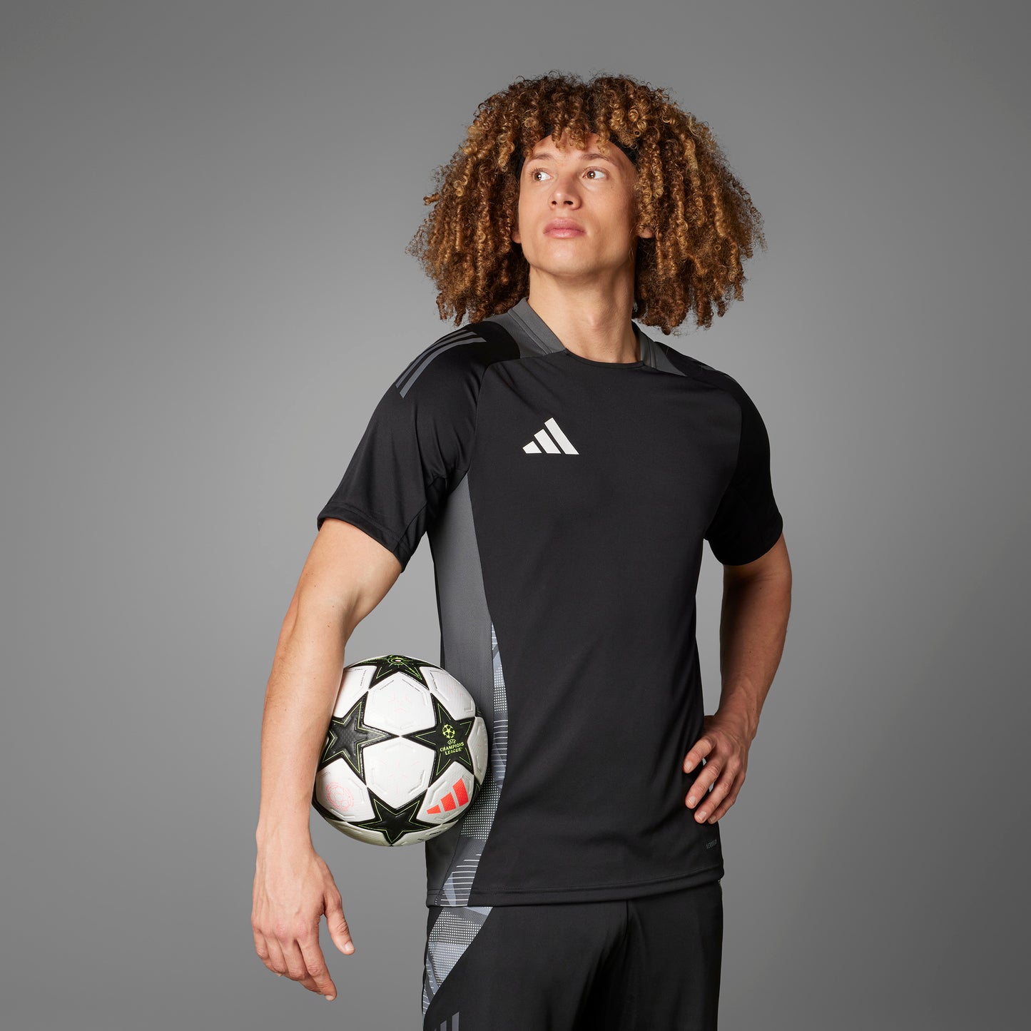 adidas UCL 24-25 Pro ball Group Stage - White / Aurora Black / Platinum Metallic / Team Solar Yellow
