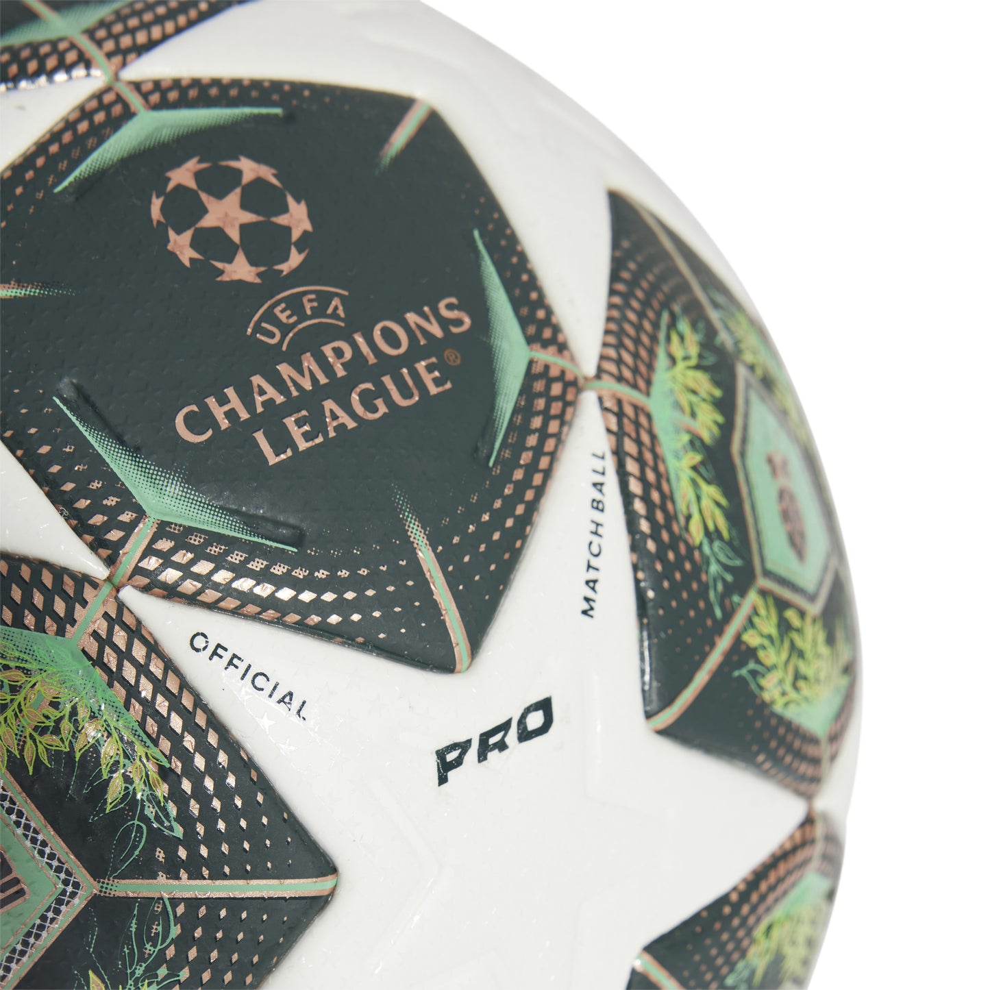adidas UCL 24-25 Pro ball knockout stages - White / Shadow Green / Solar Slime