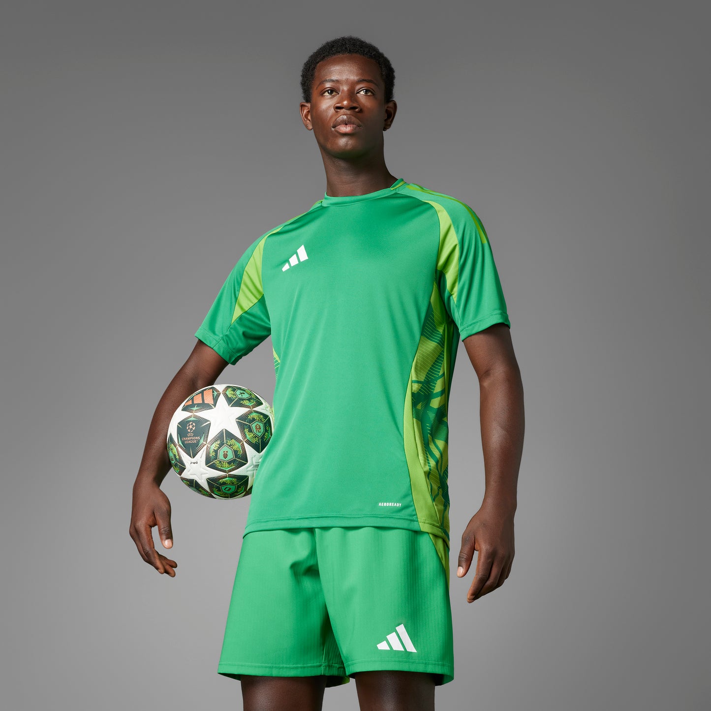 adidas UCL 24-25 Pro ball knockout stages - White / Shadow Green / Solar Slime