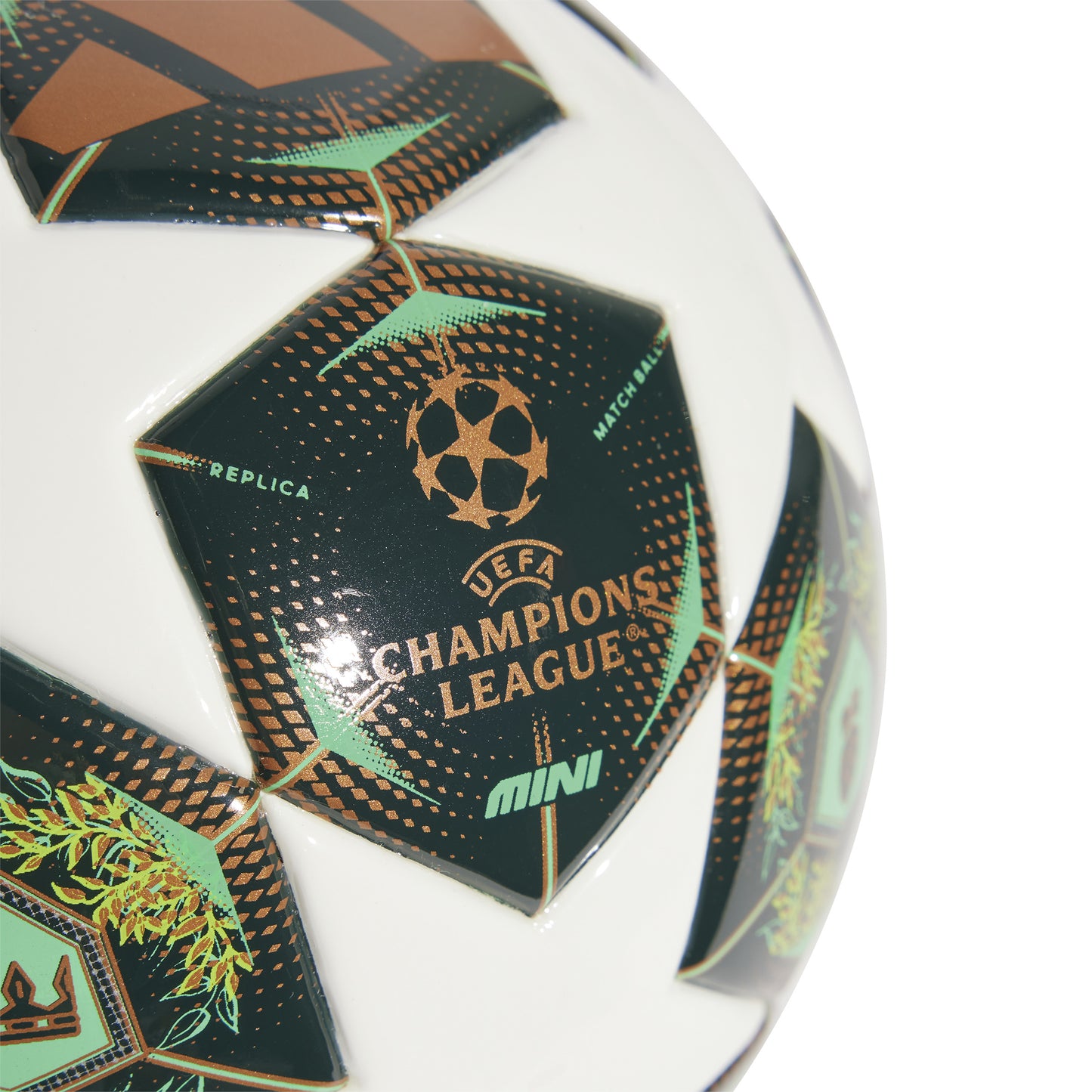 adidas UCL 24-25 Knockout stage Mini Ball - White / Shadow Green / Solar Slime