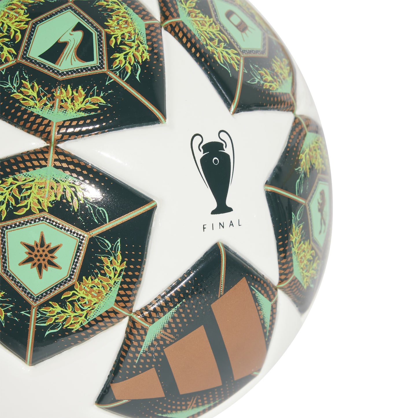 adidas UCL 24-25 Knockout stage Mini Ball - White / Shadow Green / Solar Slime