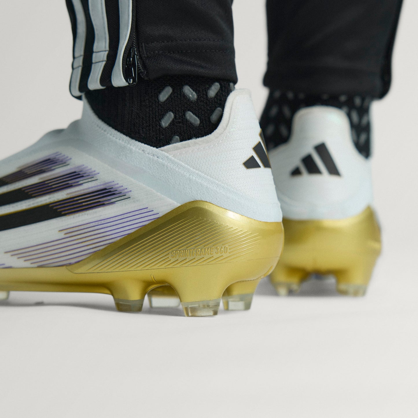 adidas F50 Elite Laceless FG - White / Core Black / Gold Metallic