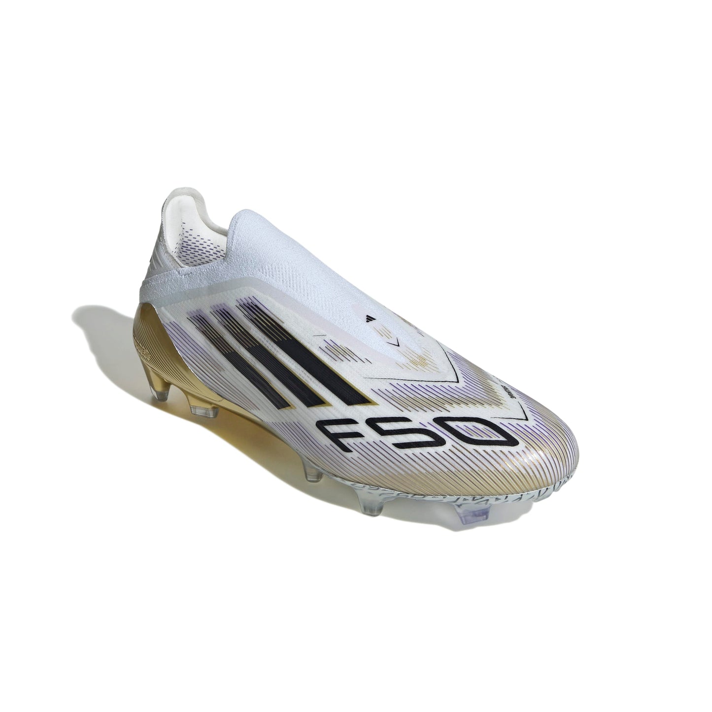 adidas F50 Elite Laceless FG - White / Core Black / Gold Metallic
