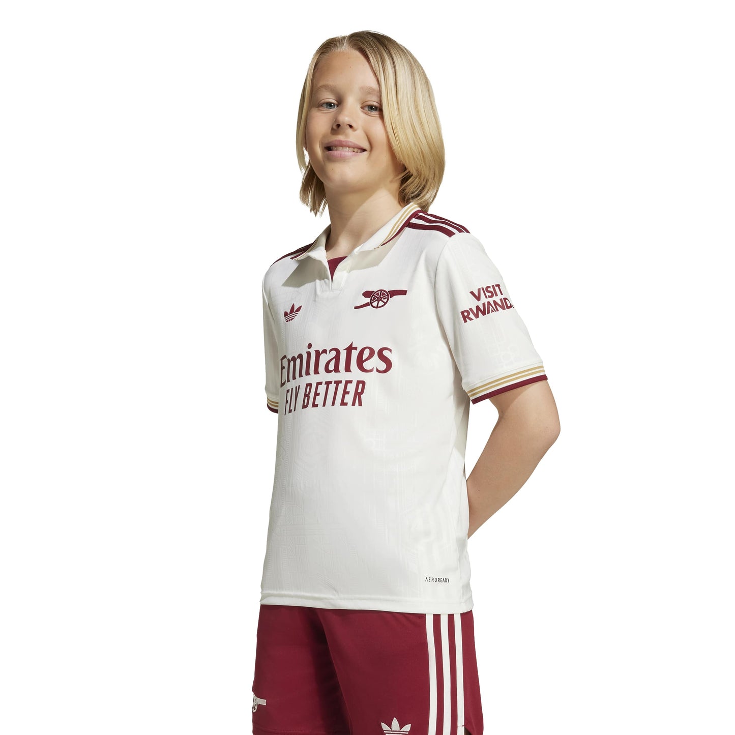 adidas Arsenal FC 25-26 Jr Third Jersey - Cloud White / Team Coll Burgundy 2