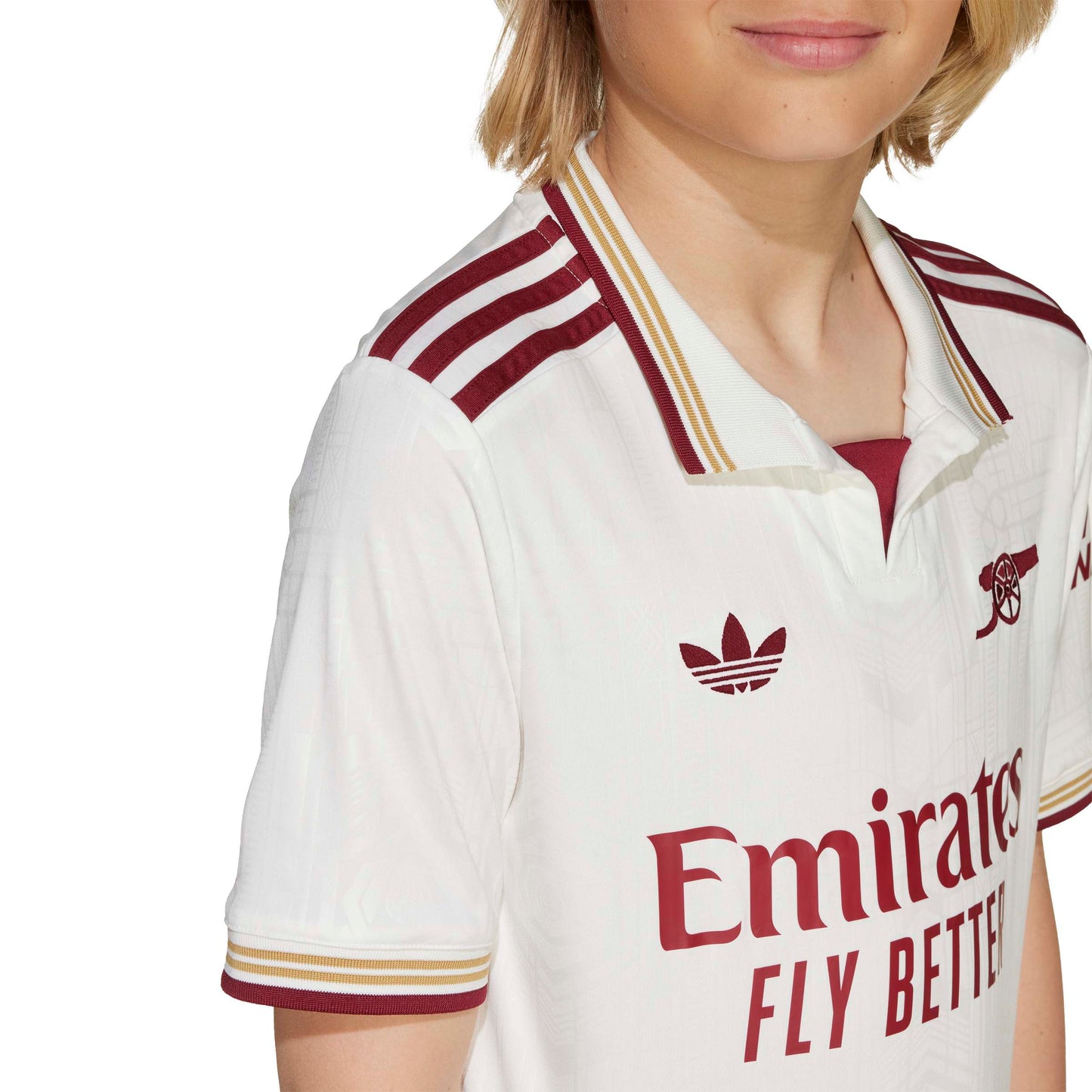 adidas Arsenal FC 25-26 Jr Third Jersey - Cloud White / Team Coll Burgundy 2