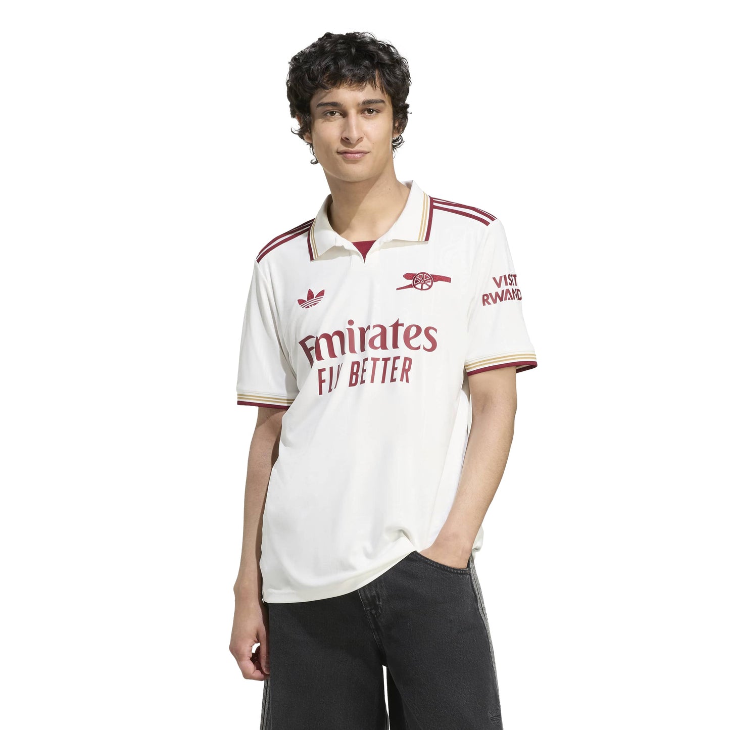 adidas Arsenal FC 25-26 Third Jersey - Cloud White / Team Coll Burgundy 2
