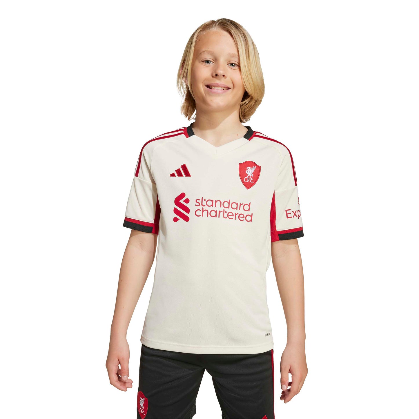 adidas Liverpool FC 25-26 Kids Away Jersey - Wonder White