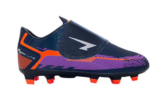 Knight Junior Football Boots - Navy/Purple VELCRO Strap