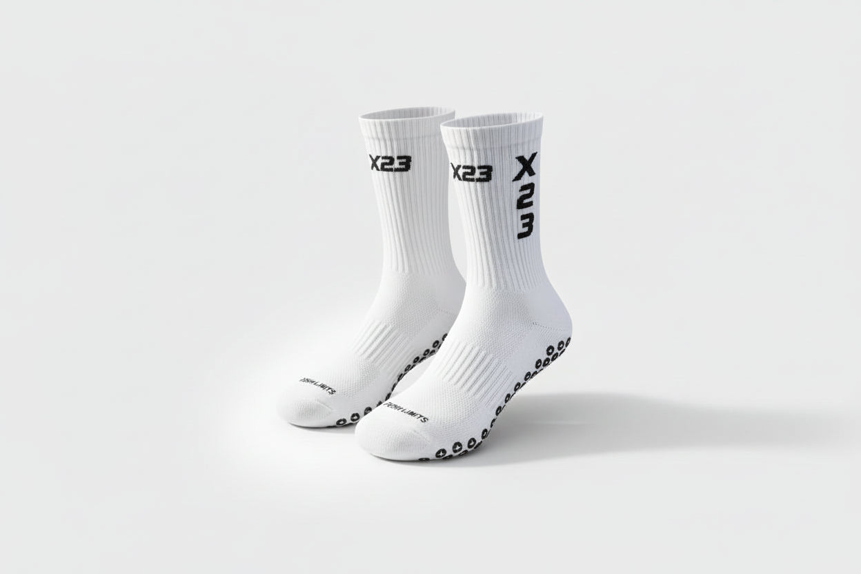 X23 Crew Grip Socks - White