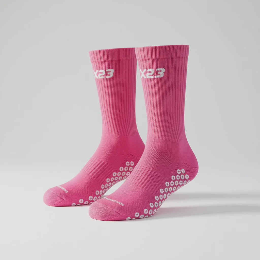 X23 Crew Grip Socks - Pink