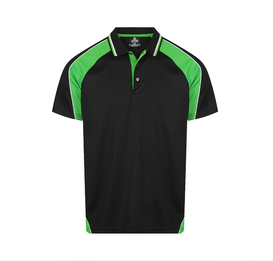 PANORAMA POLO - Black/Kawa Green/White