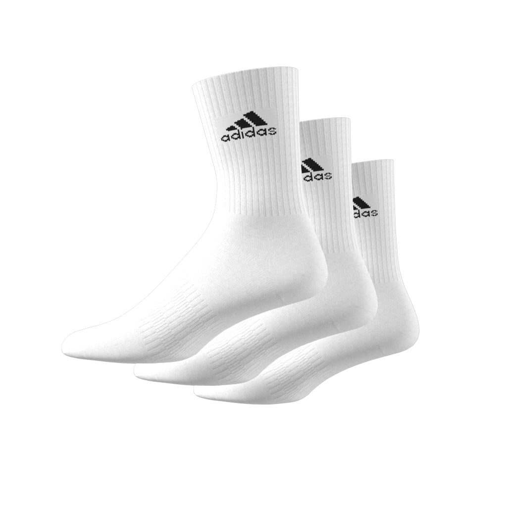 adidas Cushioned (3 Pack) Crew Training Socks - White