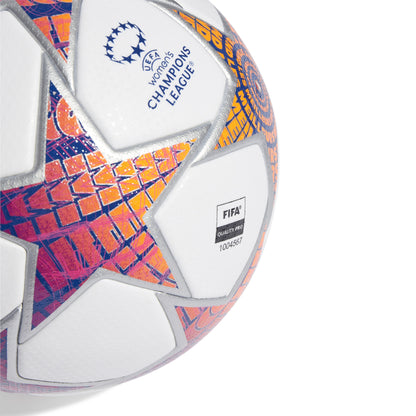 adidas Women's UCL 23/24 Pro Match Ball - White/Sliver/Pink