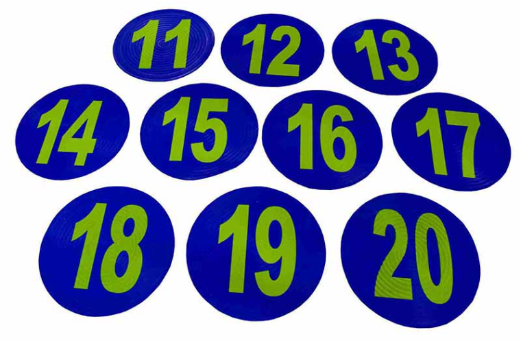 Numbered Rubber Flat Marker Sets