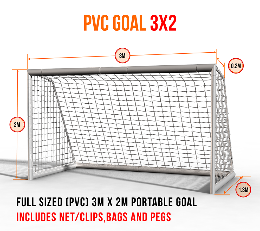 Portable PVC Soccer Goal - 3mx2m