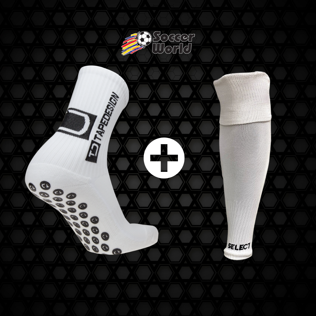 Game Pack | TapeDesign Grip Socks + Footless Socks - White (Size: L)