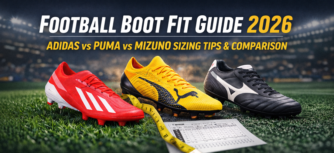 Football Boot Fit Guide 2026 – adidas vs Puma vs Mizuno