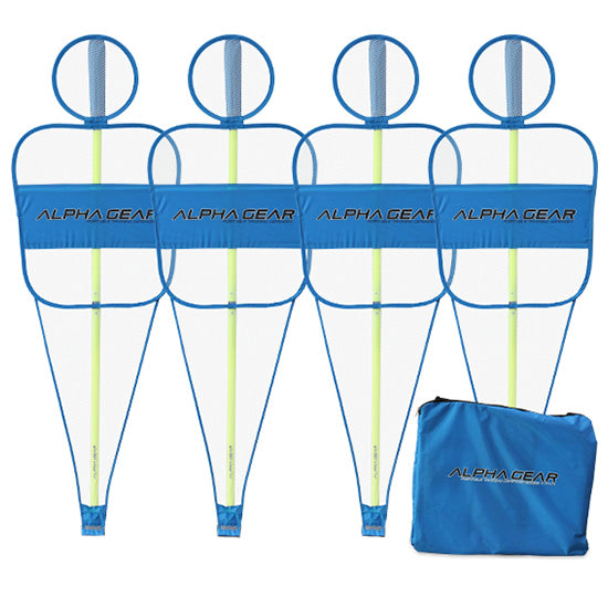 4 Pack of Defensive Mesh Bodies to Convert Agility Poles into Defensive Mannquins - Blue