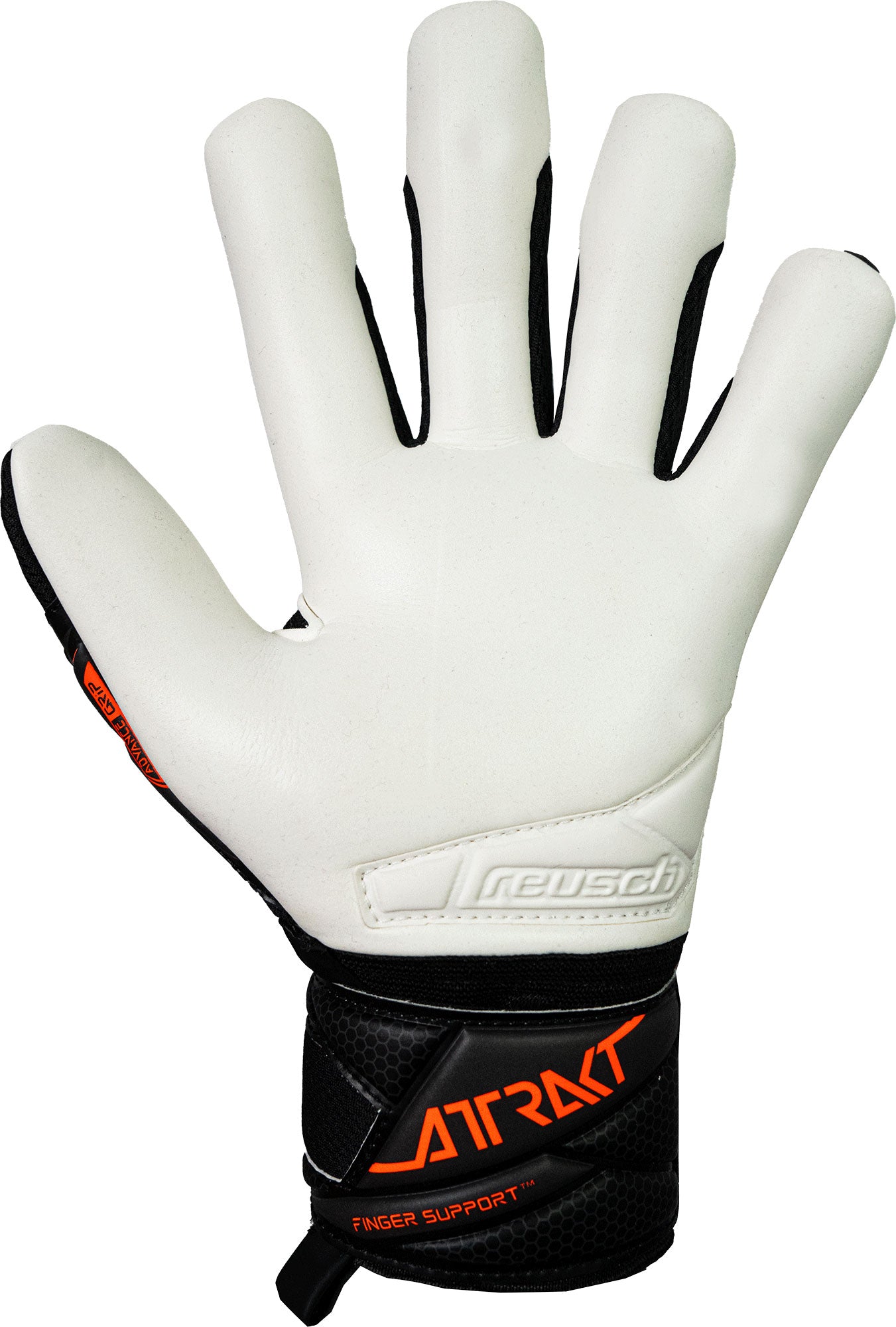 Reusch Attrakt Advance Finger Support - black / shocking orange