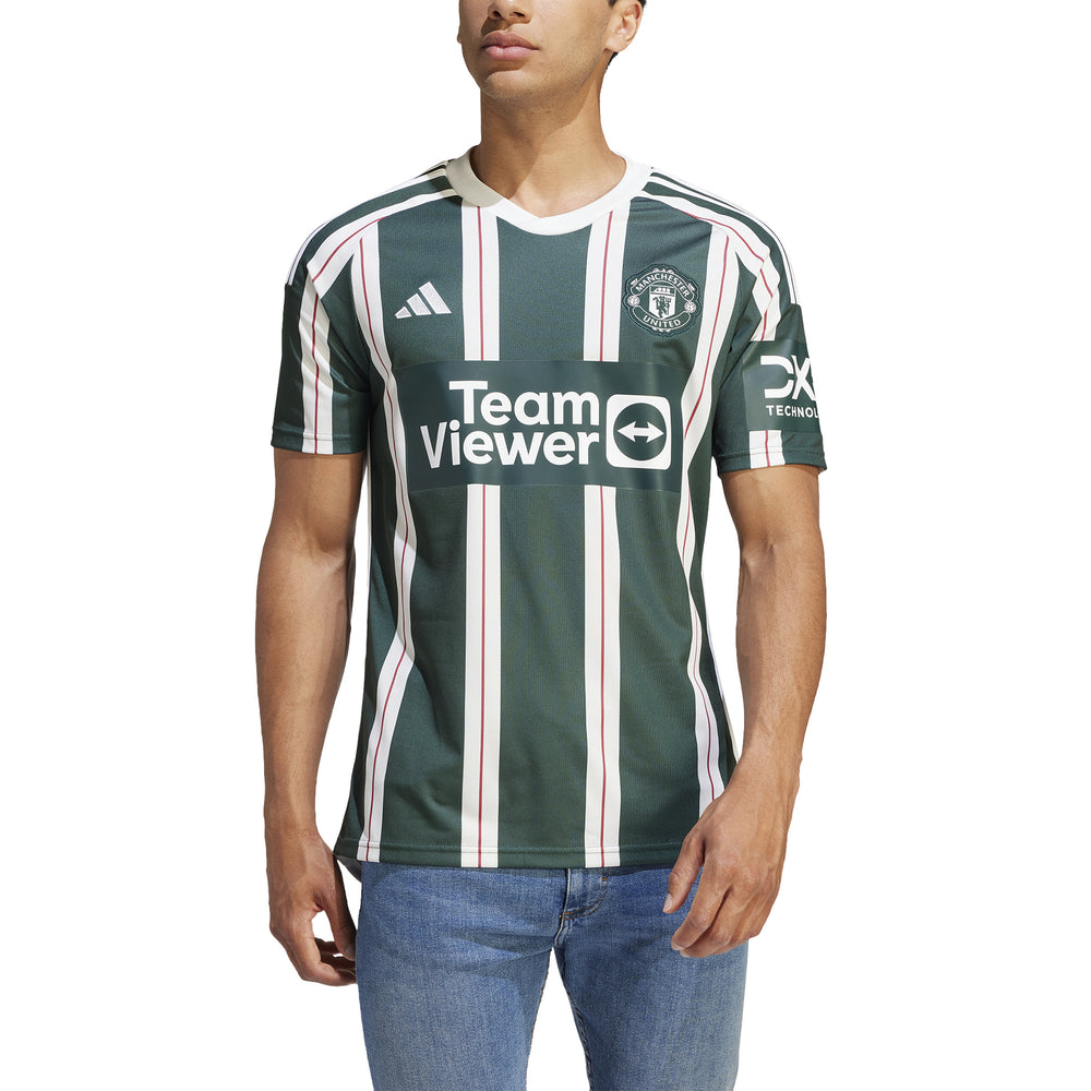 adidas Manchester United FC 23-24 Away - Green Night / Core White / Active Maroon