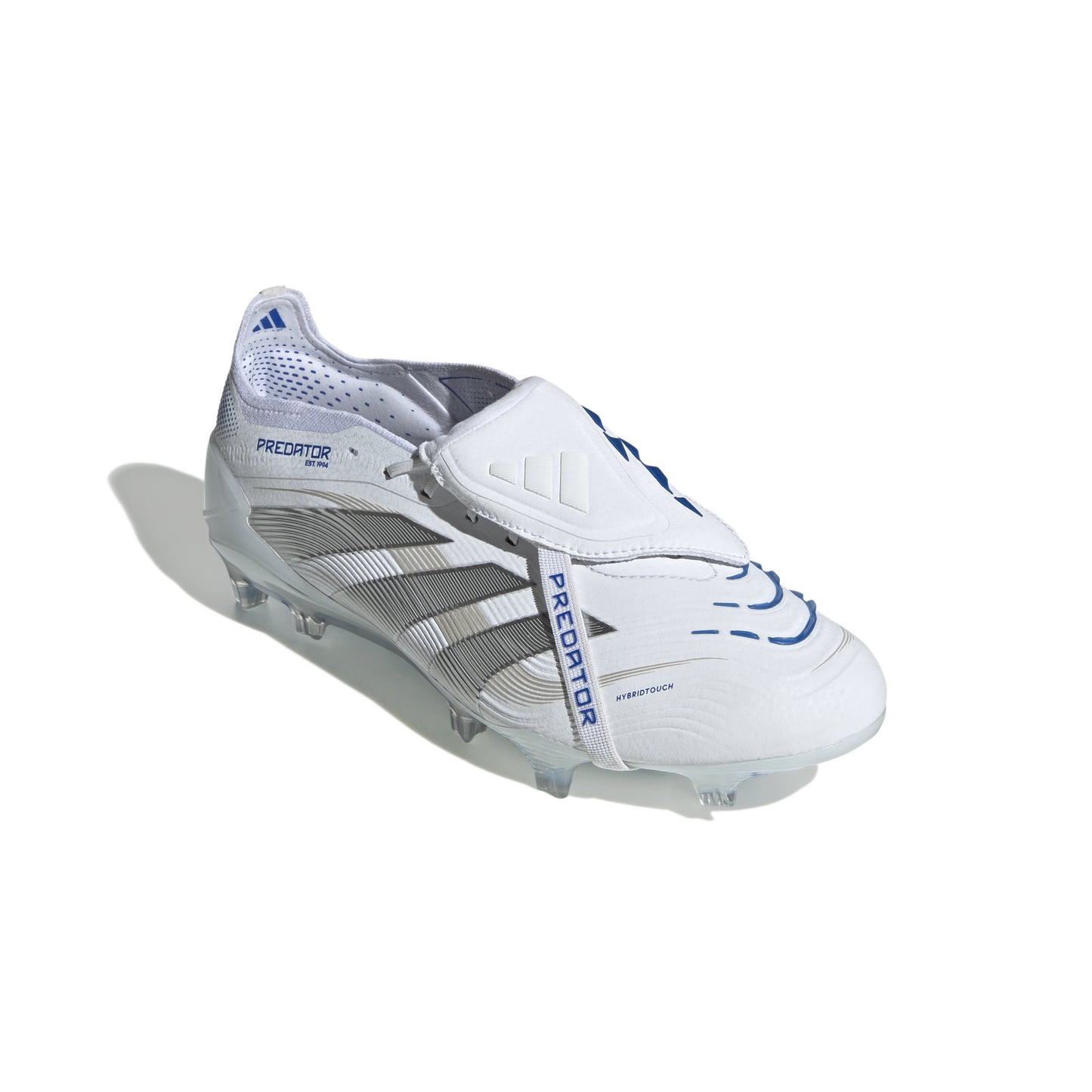 adidas Predator Elite FG Fold-Over Tongue - Cloud White / Silver Metallic / Bright Royal