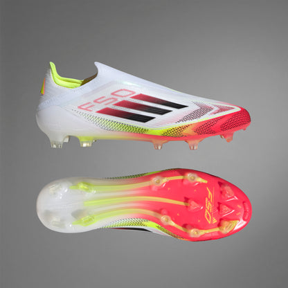 adidas F50 Elite Laceless FG - Cloud White/ Core Black / Solar Yellow