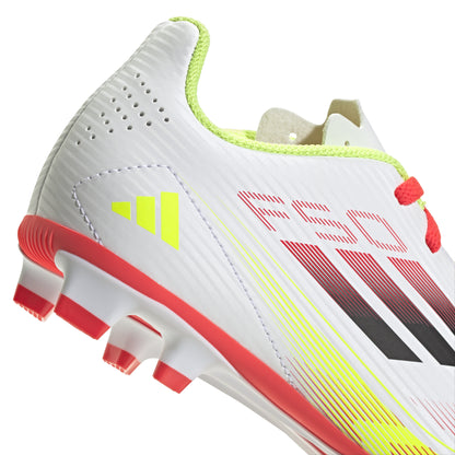 adidas F50 CLUB Kids boots Flexible Ground - Cloud White / Core Black / Solar Yellow