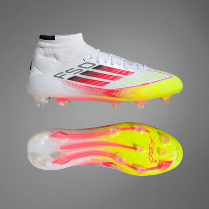 adidas F50 Elite Mid-Cut Women FG - Cloud White / Lucid Red / Solar Yellow