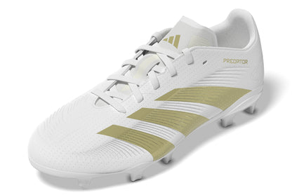 adidas Predator League J FG - Cloud White / Gold Metallic / Sandy Beige Met