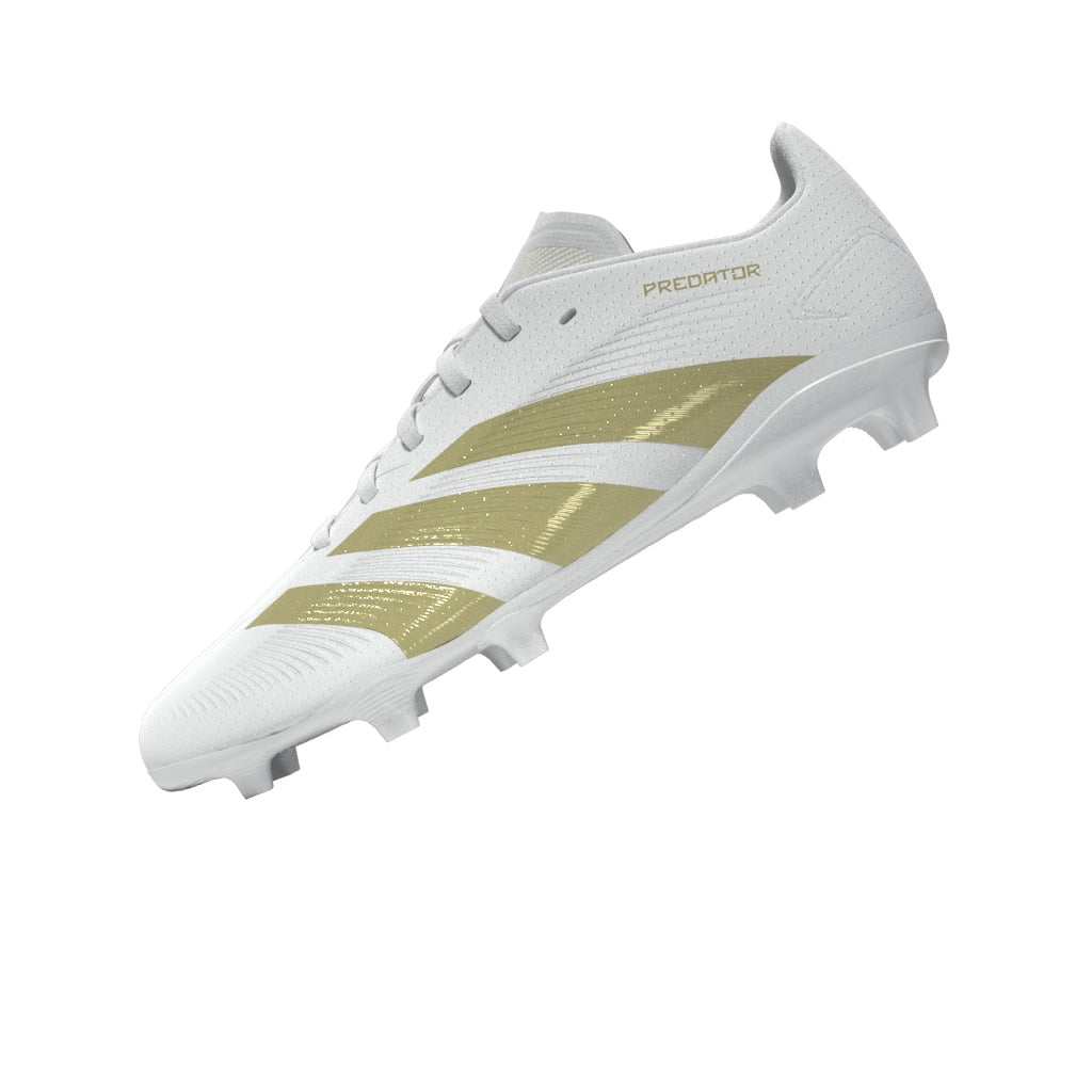 adidas Predator League J FG - Cloud White / Gold Metallic / Sandy Beige Met