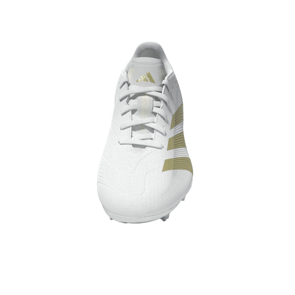 adidas Predator League J FG - Cloud White / Gold Metallic / Sandy Beige Met