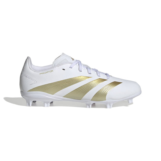 adidas Predator League J FG - Cloud White / Gold Metallic / Sandy Beige Met