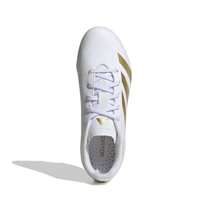 adidas Predator League J FG - Cloud White / Gold Metallic / Sandy Beige Met