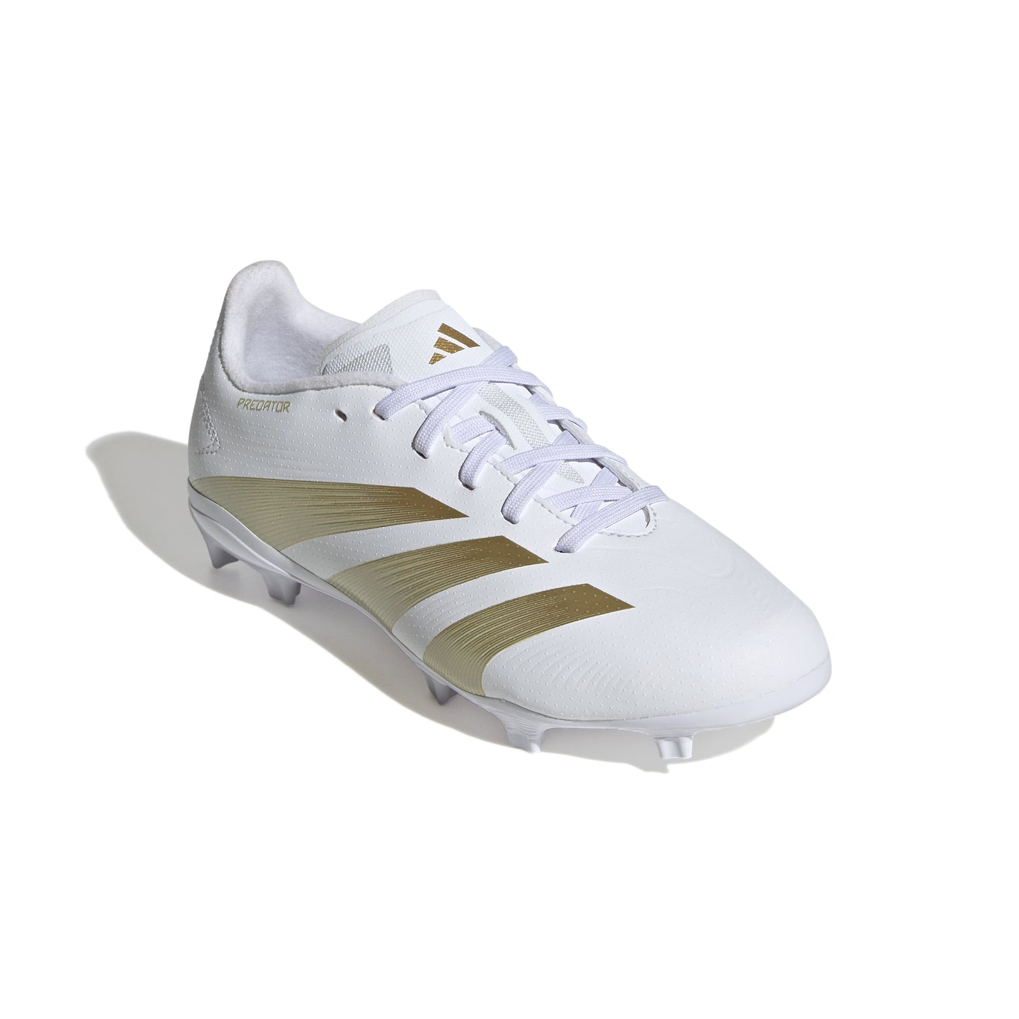 adidas Predator League J FG - Cloud White / Gold Metallic / Sandy Beige Met