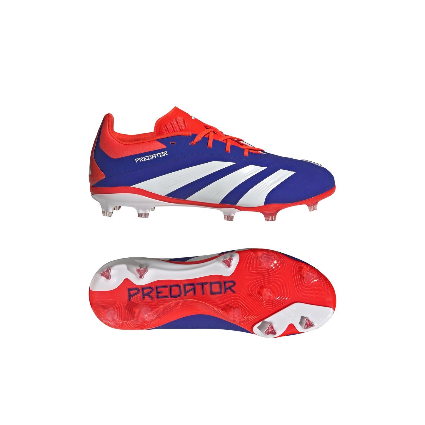 adidas Predator 24 Elite J FG - Lucid Blue / Cloud White / Solar Red Skip to add to bag