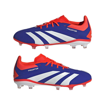 adidas Predator 24 Elite J FG - Lucid Blue / Cloud White / Solar Red Skip to add to bag