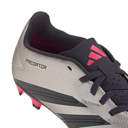 adidas Predator Club Flexible Ground Boots Kids - Platinum Metallic / Aurora Black / Turbo