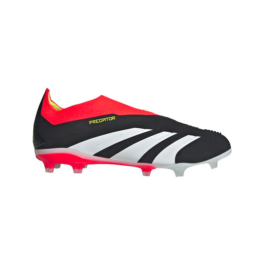 adidas Predator 24+ Laceless Elite J FG - Core Black/Cloud White/Solar Red