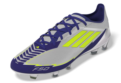 adidas Messi F50 Elite FG - Silver Metallic / Solar Yellow / Lucid Blue