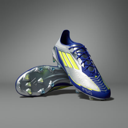 adidas Messi F50 Elite FG - Silver Metallic / Solar Yellow / Lucid Blue