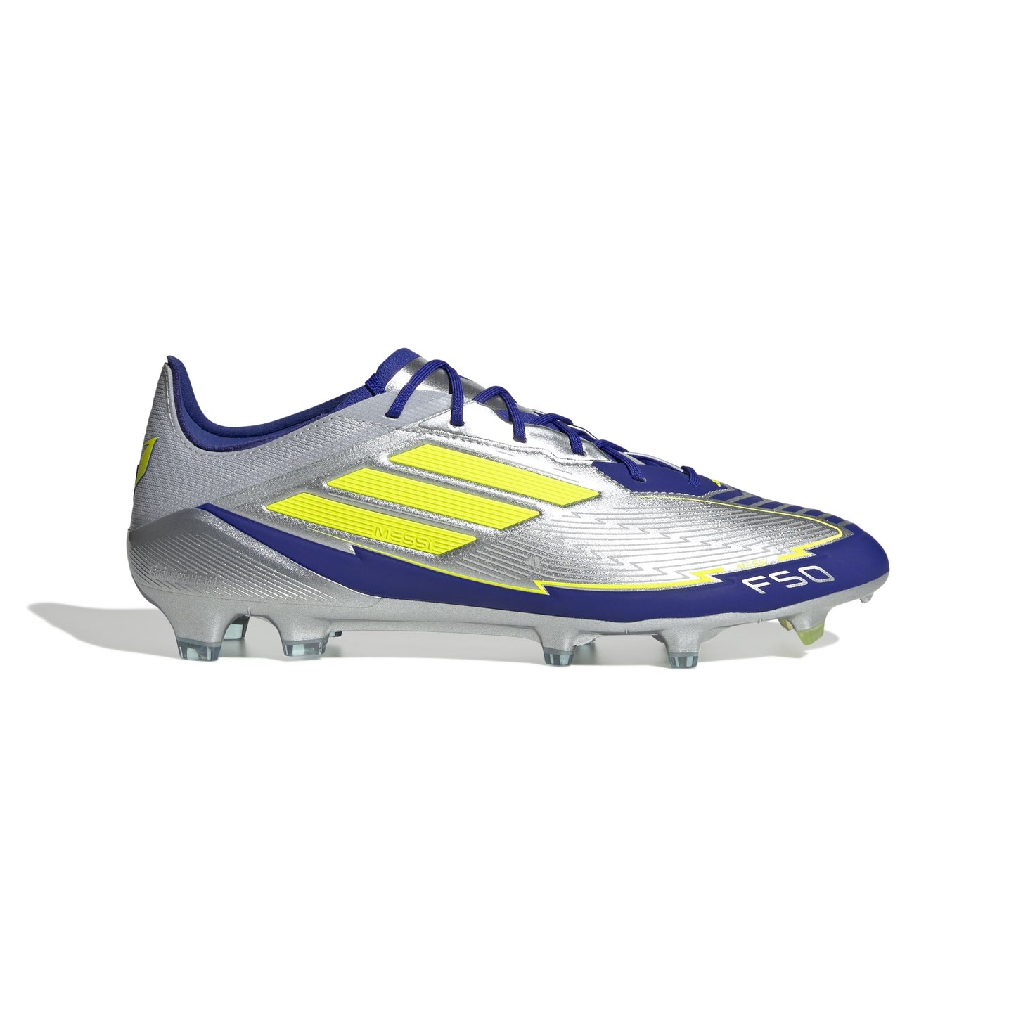 adidas Messi F50 Elite FG - Silver Metallic / Solar Yellow / Lucid Blue